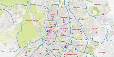 Kaart Madridi barrios