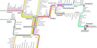 Kaart renfe rongi kaarti, Madridi