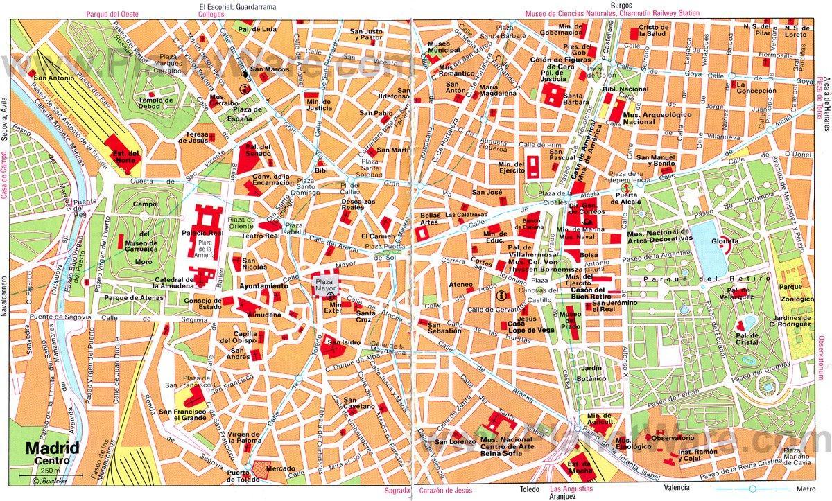 kaart burgundia street Madrid Hispaania