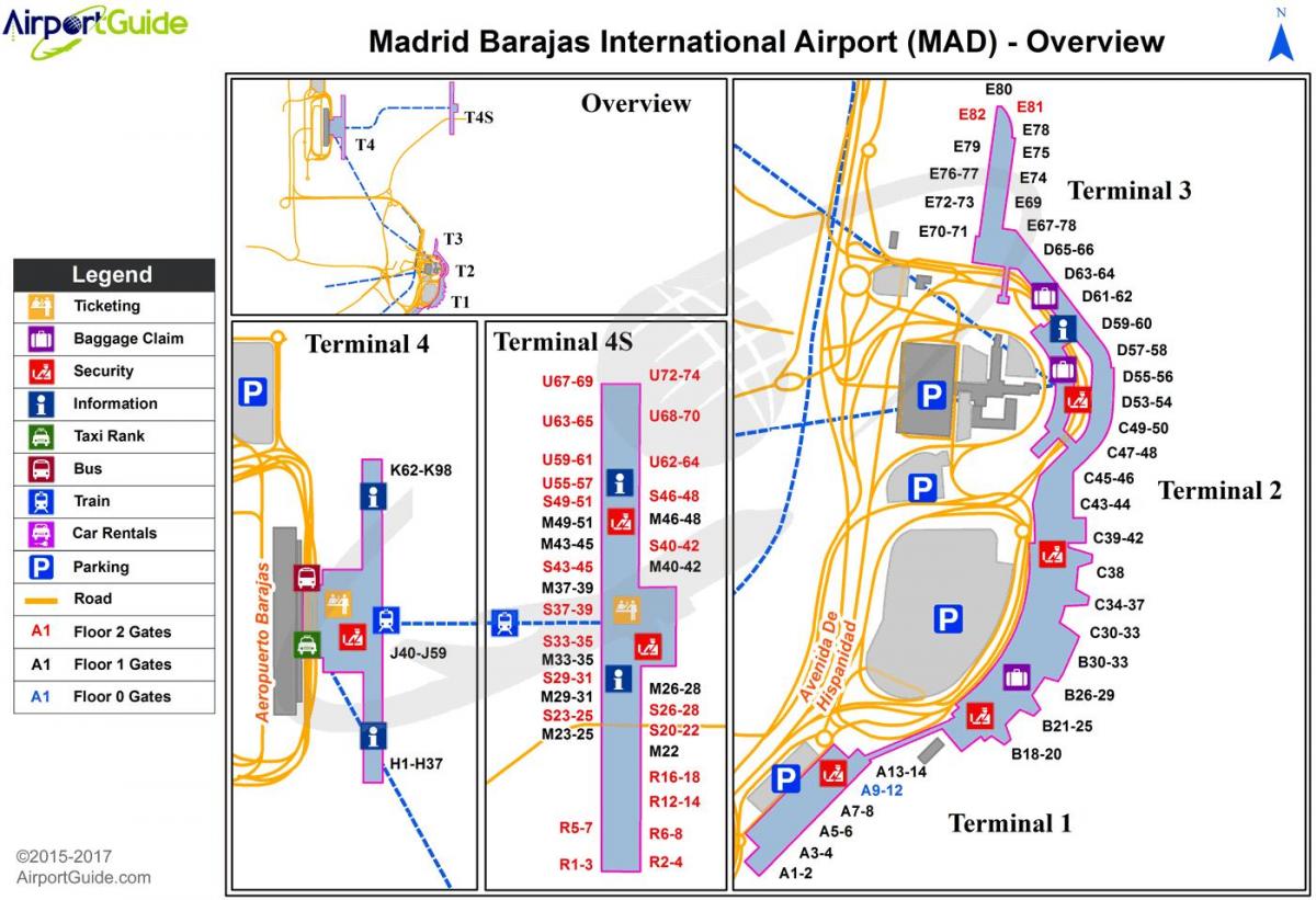 kaart Madrid Hispaania lennujaamas