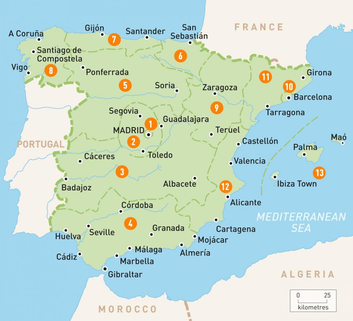 kaart Madrid pindala