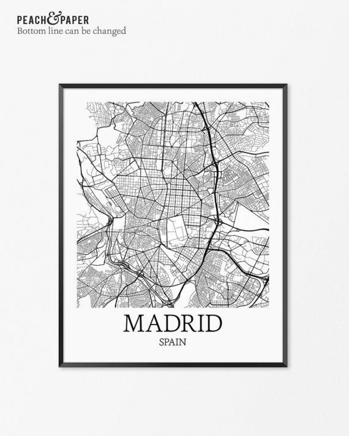 kaart Madridi kaart plakat