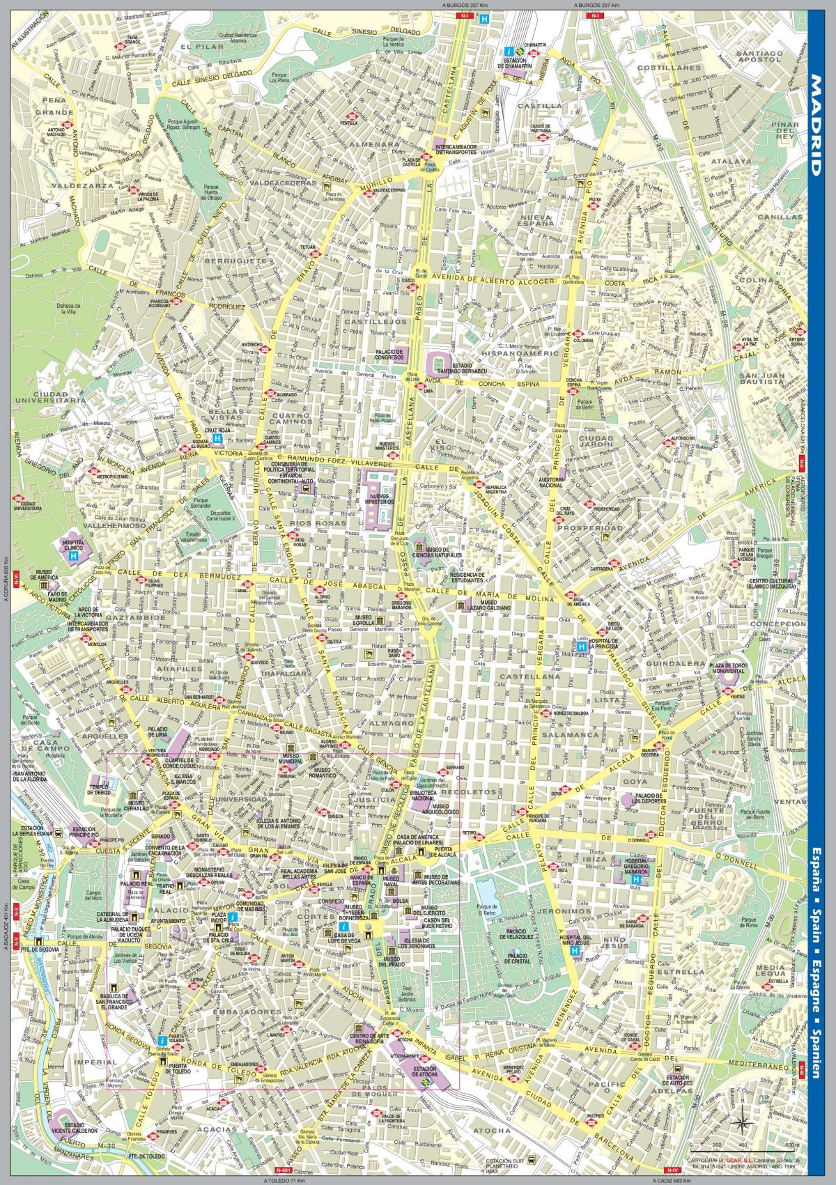 street kaarti, Madridi kesklinn