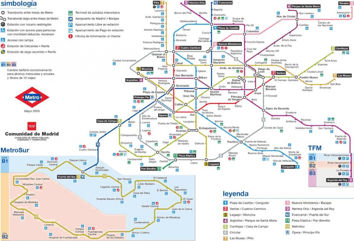 Madridi metroojaama kaart