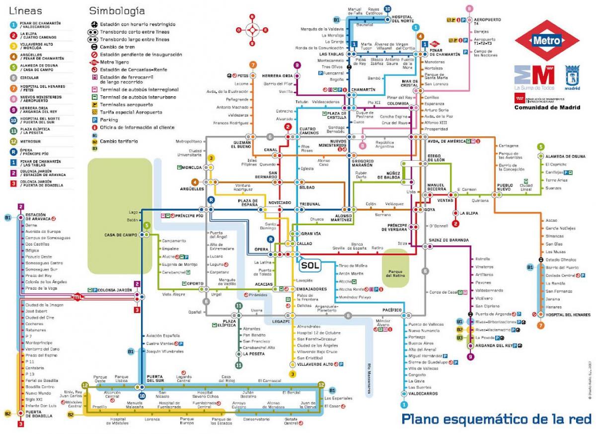Madridi metroo kaart