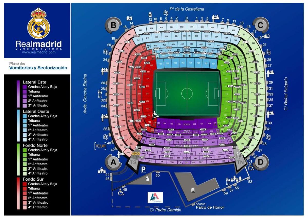 kaart real Madrid staadion